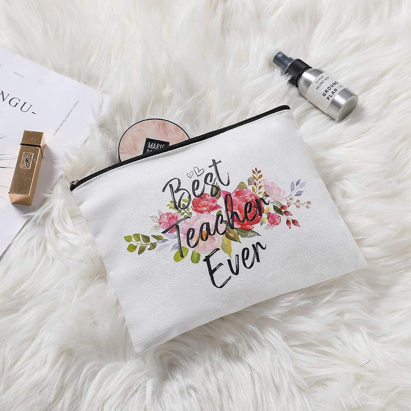 Charmoly Teacher Appreciation Gifts Teacher Gifts Best Teacher Ever Teacher Gifts for Women Teacher Makeup Bag Pouch - Image 4